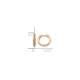14k Rose Gold Diamond Huggie Hoop Earrings, Polished Minimalist Design for Women