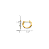 10k Yellow Gold Huggie Hoop Earrings with Round Cut White Stones, Minimalist Design for Women
