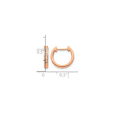 14k Rose Gold Hoop Earrings with Round Cut Diamonds, Channel Setting, Minimalist Design
