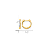 14k Yellow Gold Hoop Earrings with Round Cut Diamonds, Channel Set, Polished Finish