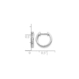 14k White Gold Diamond Hoop Earrings, Sleek Modern Design for Women