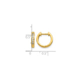 14k Yellow Gold Huggie Hoop Earrings with Channel Set Round Diamonds, Minimalist Design