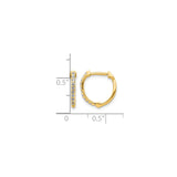 10k Yellow Gold Hoop Earrings with Channel Set Round Cut Diamonds, Classic Lightweight Design