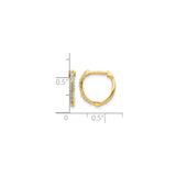 14k Yellow Gold Hoop Earrings with Cubic Zirconia, Channel Set, Lightweight Classic Style