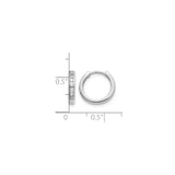 10k White Gold Hoop Earrings with Round Cut Diamonds in Channel Setting