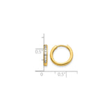 14k Yellow Gold Hoop Earrings with Channel-Set Diamonds, Polished Lightweight Design for Women