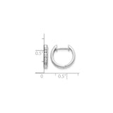 14k White Gold Hoop Earrings with Round Cut Diamonds in Channel Setting