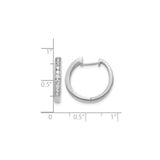 14k White Gold Hoop Earrings with Round Cut Diamonds in Channel Set Design