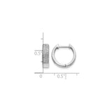 14k White Gold Diamond Hoop Earrings with Micro-Pavé Design and Hinged Clasp