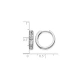 14k White Gold Diamond Hoop Earrings, Double Row Pavé, Hinged Design, Round Classic Style