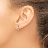 10k Yellow Gold Huggie Hoop Earrings with Pavé Set Round Cut Cubic Zirconia
