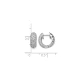 14k White Gold Hoop Earrings with Pavé Diamond and Heart Cutout Design