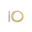 14k Yellow Gold Diamond Hoop Earrings, Round Cut Channel Set Hinged Hoops for Women