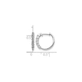 14k White Gold Hoop Earrings with Cubic Zirconia, Small Dainty Huggie Style for Women