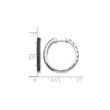 10k White Gold Hoop Earrings with Pavé Black Diamonds, Modern Minimalist Style for Women