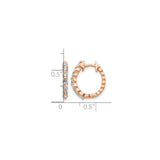 14k Rose Gold Hoop Earrings with Diamond Accents, Small Polished Fine Jewelry Hoops