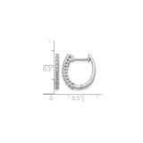 14k White Gold Hoop Earrings with Round Cut Diamonds in Channel Setting