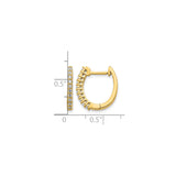 14k Yellow Gold Hoop Earrings with Round Cut Cubic Zirconia in Channel Setting