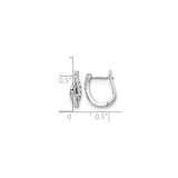 14k White Gold Diamond Huggie Hoop Earrings with Hinged Clasp for Women