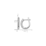 14k White Gold Diamond Hoop Earrings, Round Cut Channel Set, Polished Finish