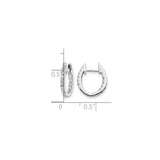 14k White Gold Hoop Earrings with Diamond Accents, Latch Back Closure, Timeless Style