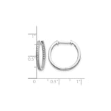 14k White Gold Diamond Hoop Earrings with Double Row Pavé and In-Out Design