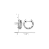14k White Gold Hoop Earrings with Diamond Accents, Pavé-Set, Classic Round Design