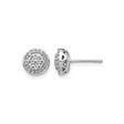 14k White Gold Diamond Cluster Stud Earrings with Round Pave Setting