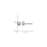 10k White Gold Halo Stud Earrings with Round Diamond Cluster Setting