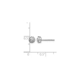 14k White Gold Diamond Stud Earrings, Round Cluster with Halo Design for Women