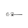 10k White Gold Diamond Cluster Stud Earrings with Floral Design for Women