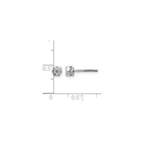 14k White Gold Diamond Cluster Stud Earrings, Floral Design, Screw Back
