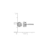 14k White Gold Diamond Cluster Stud Earrings, Floral-Inspired Round Design