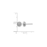 14k White Gold Diamond Cluster Stud Earrings with Pavé Setting, Minimalist Classic Style for Women