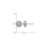 14k White Gold Diamond Stud Earrings with Cluster Halo and Floral Design