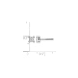 14k White Gold Diamond Stud Earrings with Princess Cut Square Cluster, Screwback Design