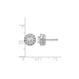 14k White Gold Stud Earrings with Diamond Accents, Halo and Infinity Knot Design