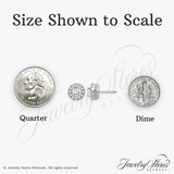 14k White Gold Stud Earrings with Diamond Accents, Halo and Infinity Knot Design