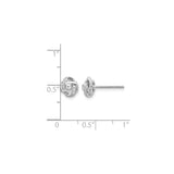 14k White Gold Love Knot Stud Earrings with Diamond Accents