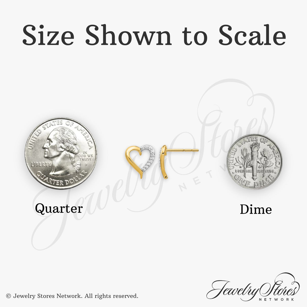 14k Yellow Gold Open Heart Stud Earrings with Pavé Diamond Accents for Women