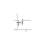 10k White Gold Cross Stud Earrings with Diamond Accents, Faith-Inspired Design for Men and Women