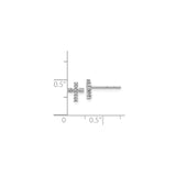 14k White Gold Diamond Cross Post Earrings with Polished Finish and Dainty Design