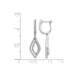 14k White Gold Dangle Earrings with Diamond Double Marquise Open Drops