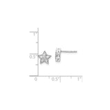 14k White Gold Star Stud Earrings with Diamond Accents, Celestial Five-Point Design for Women
