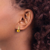 10k Yellow Gold Cushion Cut Citrine Stud Earrings with Diamond Accents, November Birthstone Jewelry