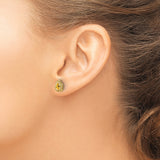 14k Yellow Gold Citrine Stud Earrings, Pear Shaped with Beaded Edge