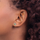 14k White Gold Peridot Stud Earrings with Celtic Triquetra Knot Design for Women