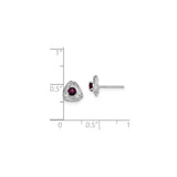 14k White Gold Celtic Knot Stud Earrings with Rhodolite Garnet Triquetra Design