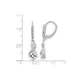 Sterling Silver Dangle Earrings with White Topaz and Diamond, Infinity Symbol Design