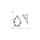14k White Gold Hoop Earrings with Peridot in Teardrop Bezel Set Design
